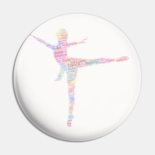 Dancer Lady Woman Silhouette Shape Text Word Cloud Pin