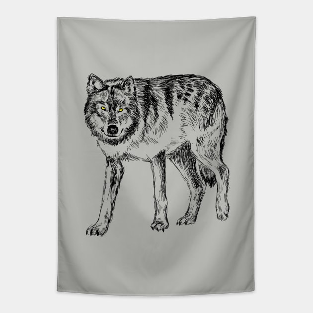 Wolf Image Tapestry by rachelsfinelines