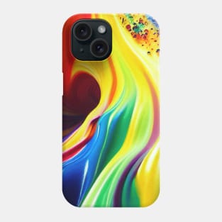 Liquid Colors Flowing Infinitely - Heavy Texture Swirling Thick Wet Paint - Abstract Inspirational Rainbow Drips Phone Case