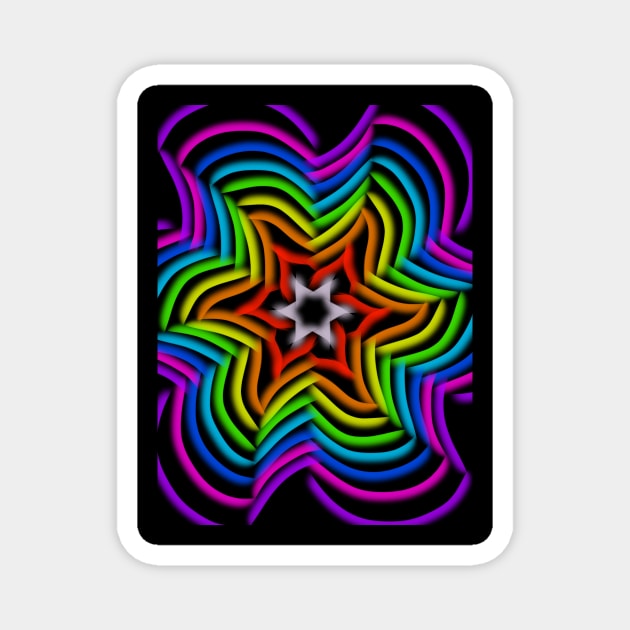 Neon Rainbow Star Magnet by Aesir_Artwork