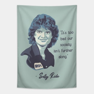 Sally Ride Portrait and Quote Tapestry