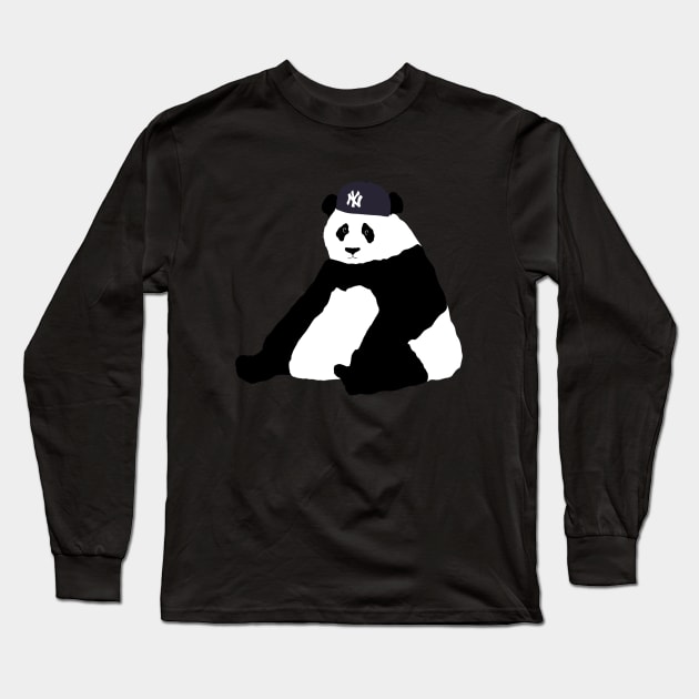 Yankee No Brim Panda - Funny Panda Bear - Long Sleeve T-Shirt