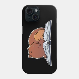 Capybara Mom Reading Book to Child Phone Case