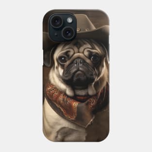 Cowboy Dog - Pug Phone Case