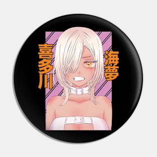 Anime Girls Orange Eye Pin