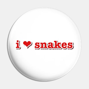 I Love Snakes Heart Animal Pin