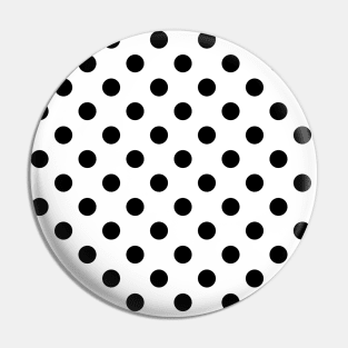 Black Polka Dots Pattern on White Background Pin