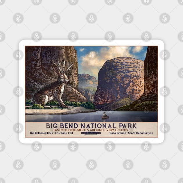 Big Bend Jackalope Magnet by ChetArt