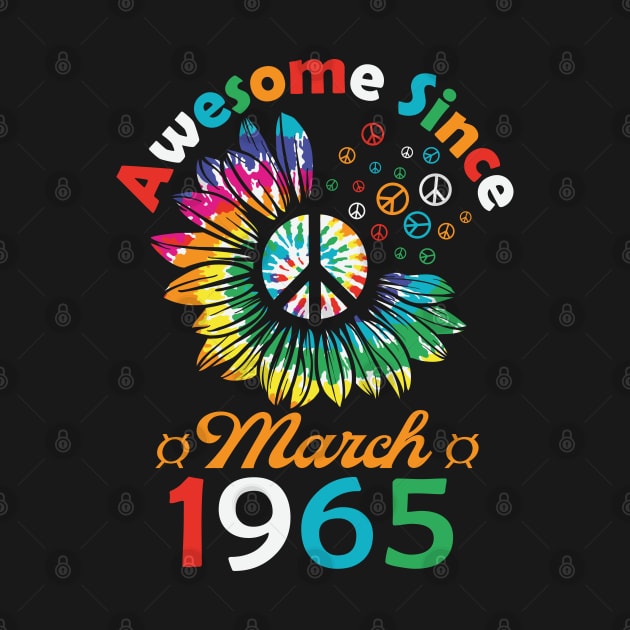 Funny Birthday Quote, Awesome Since March 1965, Retro Birthday by Estrytee