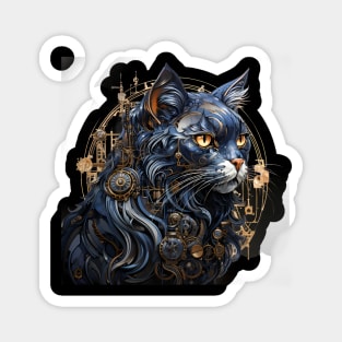 Steampunk Cat Animals Magnet