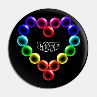 Love Heart in Rainbow Colors Pin