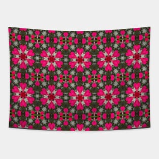 Pink Heart Flowers pattern Tapestry