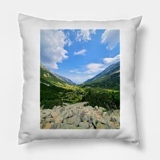 Stunning mountain view, sky and ground all in one Pillow