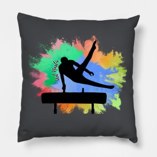 Men's Gymnastics Silhouette Art - Pommel Horse Pillow