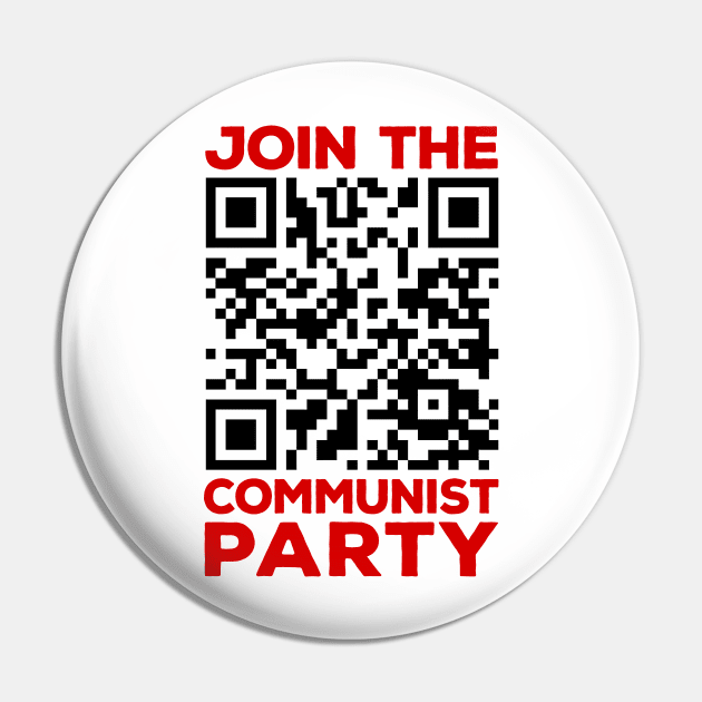 Rick Roll QR Code - Join The Communist Party Pin by DankFutura