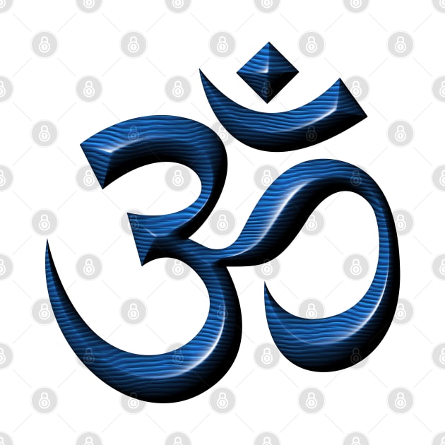 Blue wooden yoga Om symbol by DrewskiDesignz