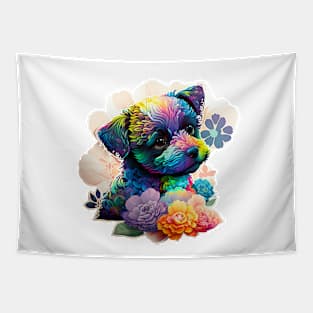 The T-SHIRT WITH PUPPY FROM FLOWERS That Wins Customers Tapestry