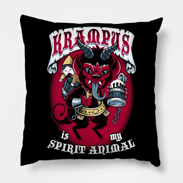 Krampus is My Spirit Animal - Creepy Cute Goth - Holidays Pillow by Nemons