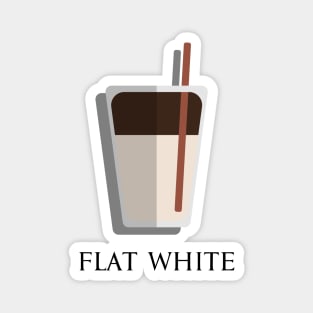 Iced Cold Flat White coffee front view flat design style Magnet