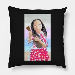 Ukulele Girl Grows up Pillow