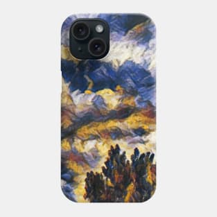 Cloudy Sky With Trees - Painting Style Phone Case