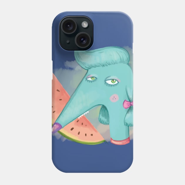 watermelon dog Phone Case by TeesByKimchi