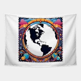 Psychedelic earth Tapestry