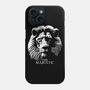 The Majestic. King of Jungle Design. Black and White Phone Case