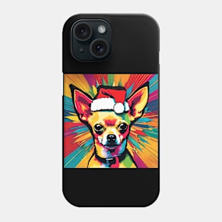 Chihuahua Wearing A Santa Hat Pop Art Puppy Phone Case