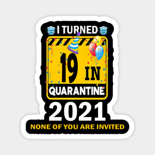 I Turned 19 In Quarantine 2021, 19 Years Old 19th Birthday Essential gift idea Magnet