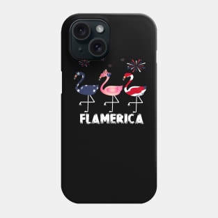 flamerica..4th of july flamingo lovers gift Phone Case