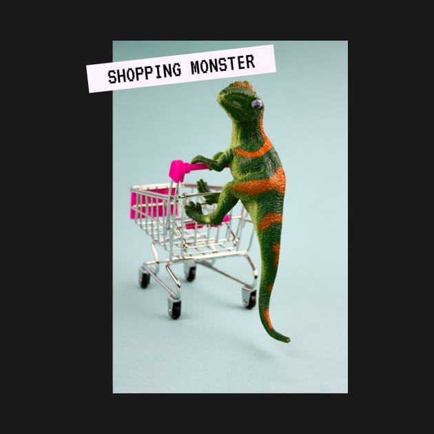 Shopping Monster Vaporwave Techno Party Streetwear by Maggini Art