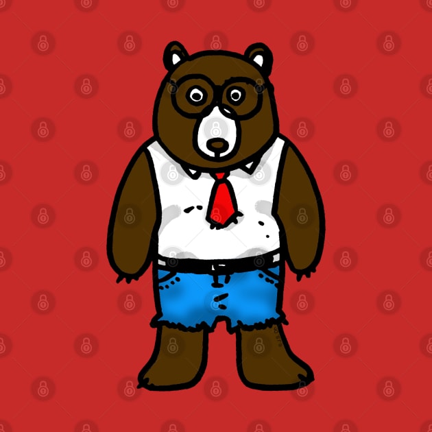 geeky office bear by cartoonygifts