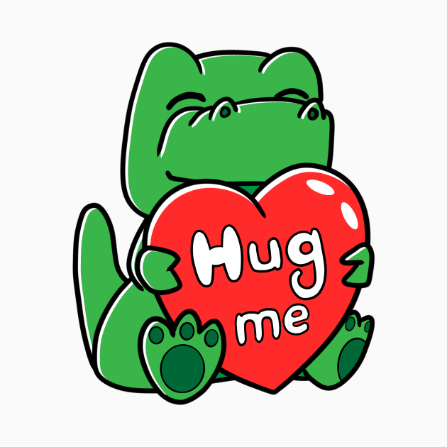 Hug Me  Tight  Green Dinosaur by Bubbly Tea