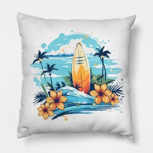 Comes Sun Beach 2023 Tropical Hello Summer Pillow