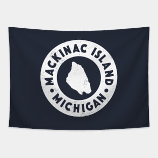 Vintage Mackinac Island Circle Badge Tapestry