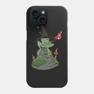 Cute Frog Mushroom Wizard Hat - Kawaii Cottagecore Aesthetic Phone Case