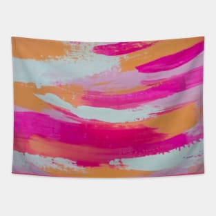 Light Pink and Orange Paint Strokes Tapestry