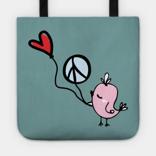 Love and Peace little Bird Tote