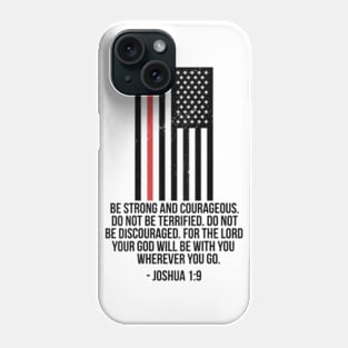 Thin Red Line Firefighter Firemen Bible Verse On Back Phone Case