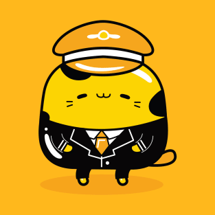 yellow cat pilot profession T-Shirt