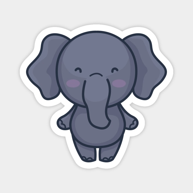 Cute Baby Elephant Cartoon Magnet by SLAG_Creative
