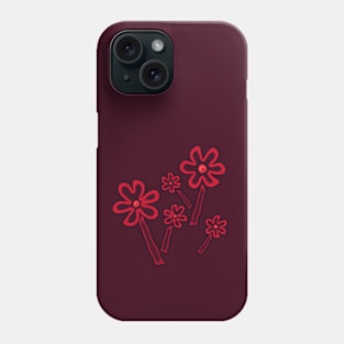 Red flowers with noise effect Phone Case