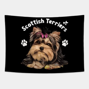 Tiny Terrors Chic Yorkshire Terrier Tee for Dog Lovers Everywhere Tapestry