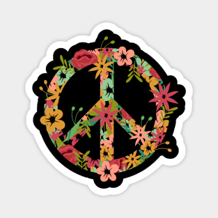 Flower Peace Symbol Magnet