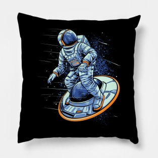 Astronauts Skating on a UFO Pillow