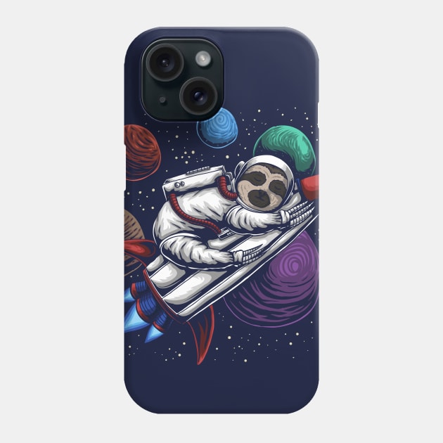 Sloth-stronaut | Funny Sloth Astronaut with Rocket and Planets Phone Case by SLAG_Creative