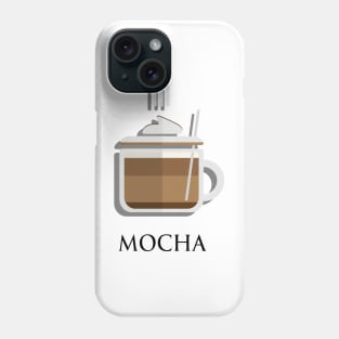 Hot Mocha coffee with whipped cream front view flat design style Phone Case