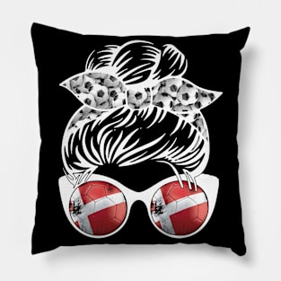 Denmark Football Messy Bun Pillow