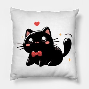 CUTE LOVE BLACK CAT Pillow